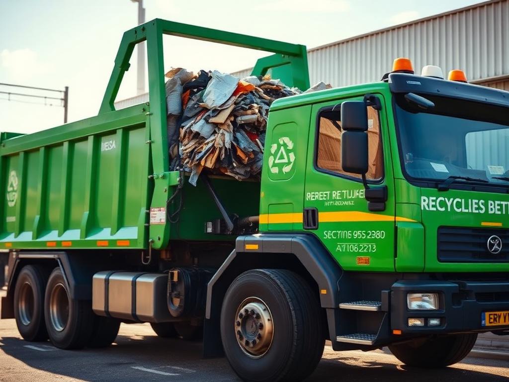 AMAG white truck tipping a load at a recycling station