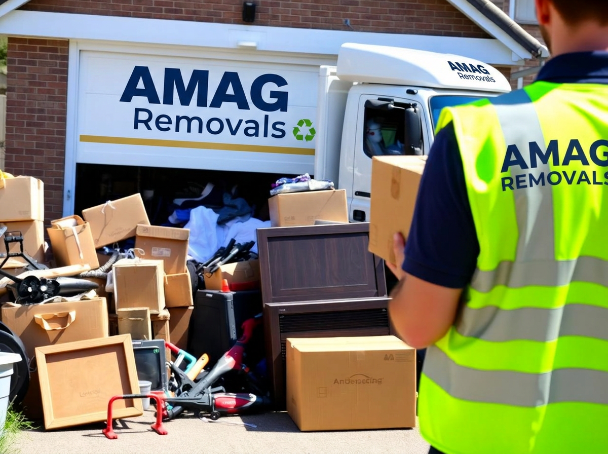 Removalists carrying old furniture out of a Melbourne home